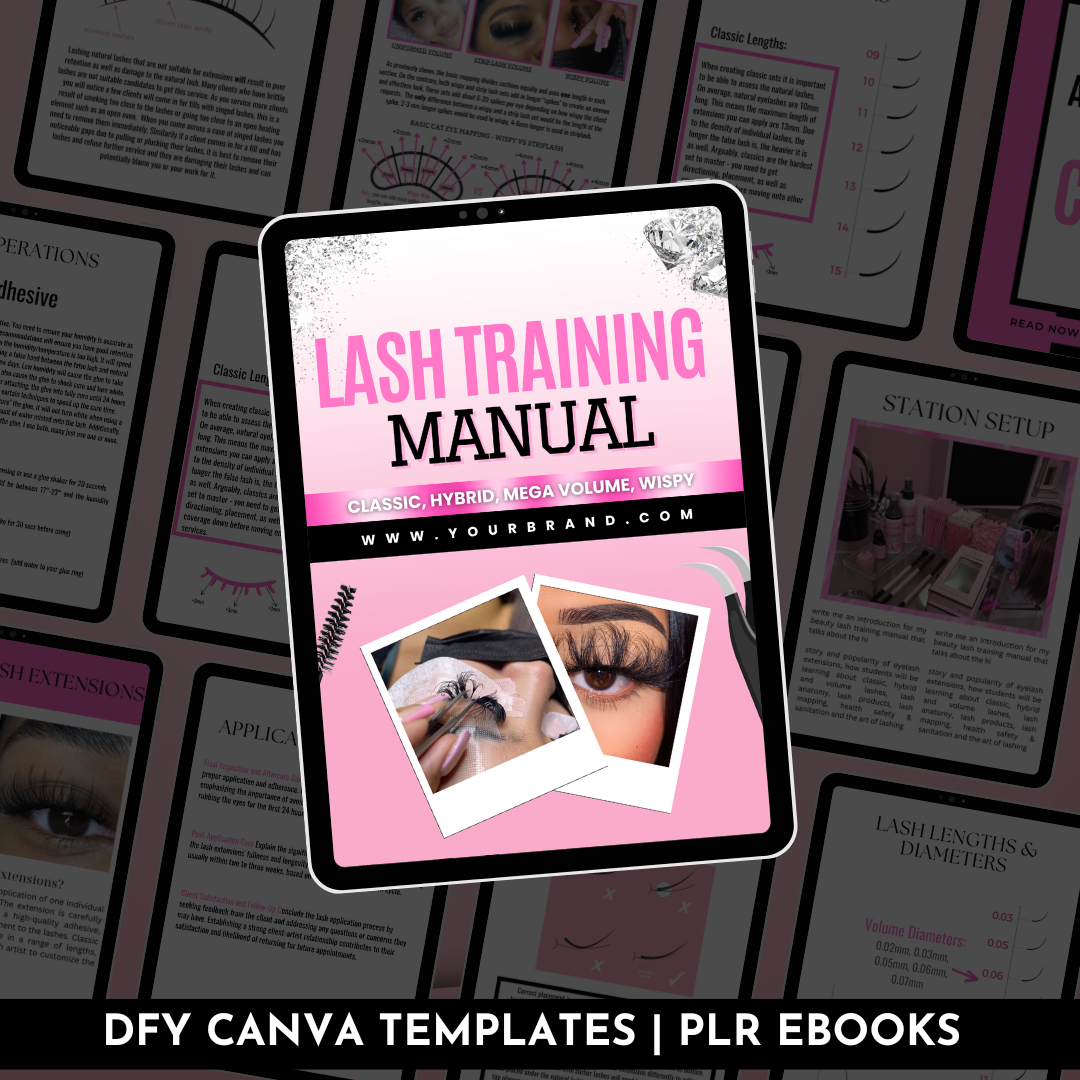 Lash Tech Ebook for Beginners PLR | MRR