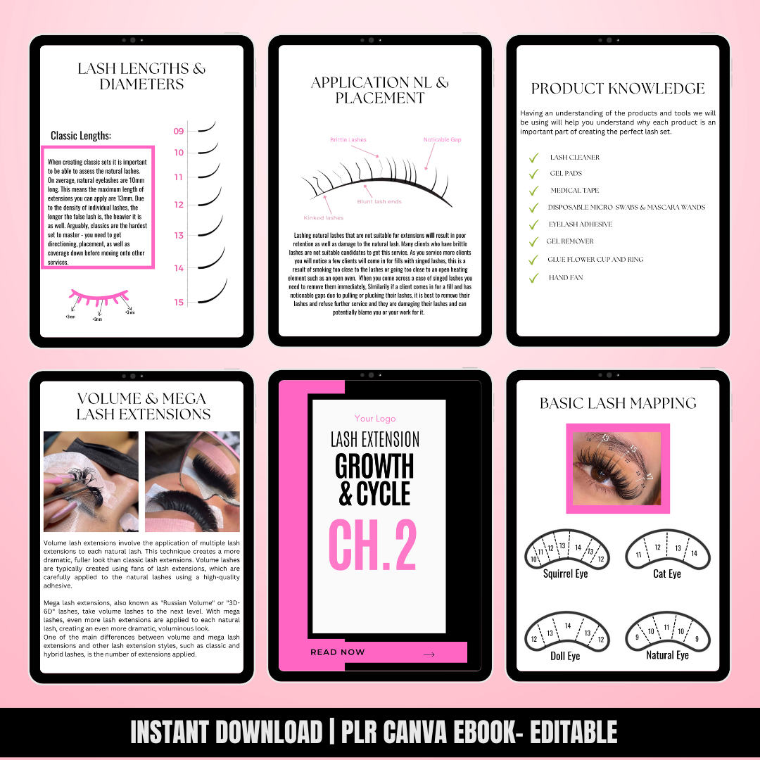 Lash Tech Ebook for Beginners PLR | MRR