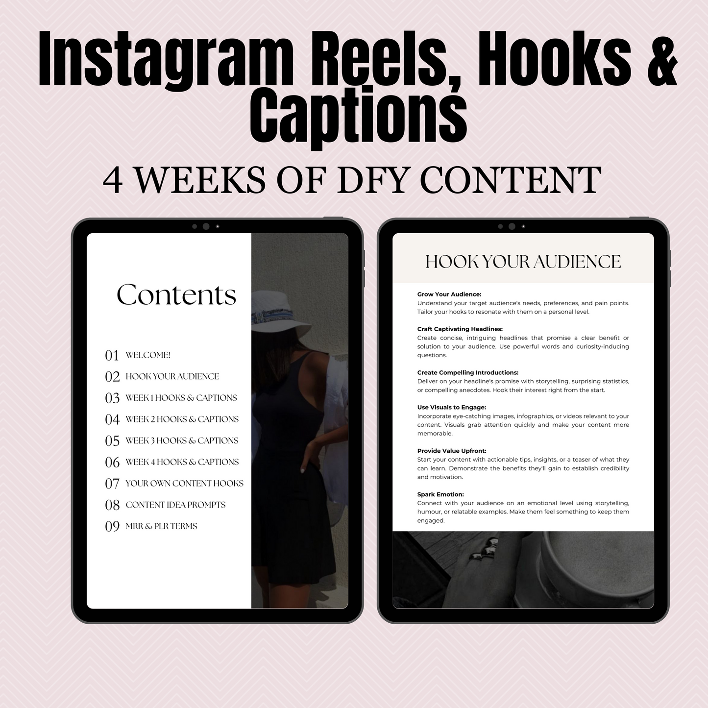 Instagram Reels, Hooks, & Captions Guide | PLR