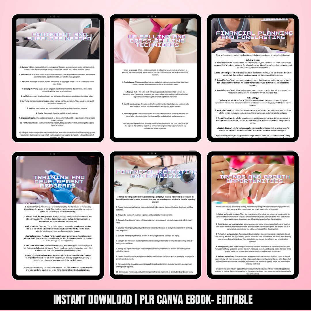 Build A 6 Figure Nail Business Ebook PLR | MRR