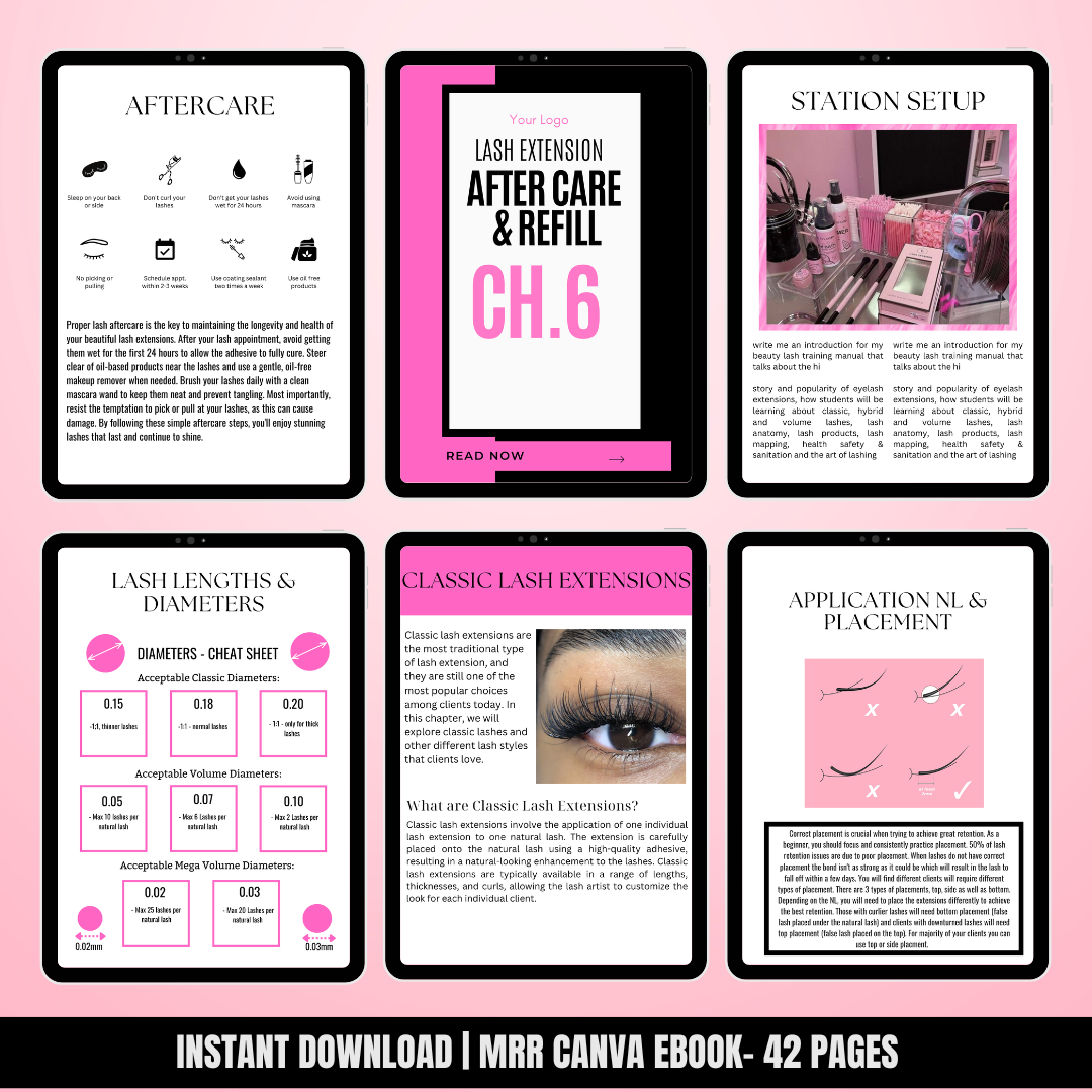Lash Tech Ebook for Beginners PLR | MRR