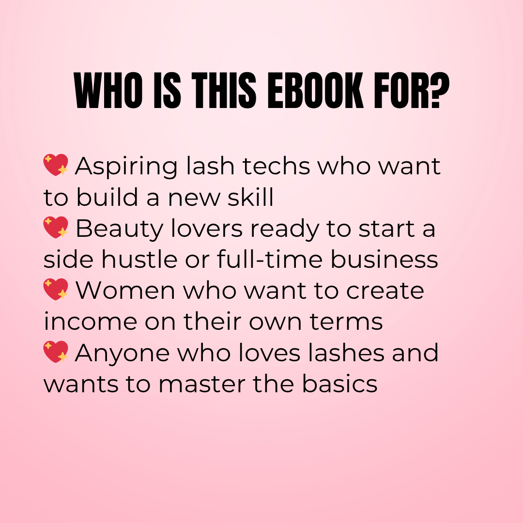 Lash Tech Ebook for Beginners PLR | MRR