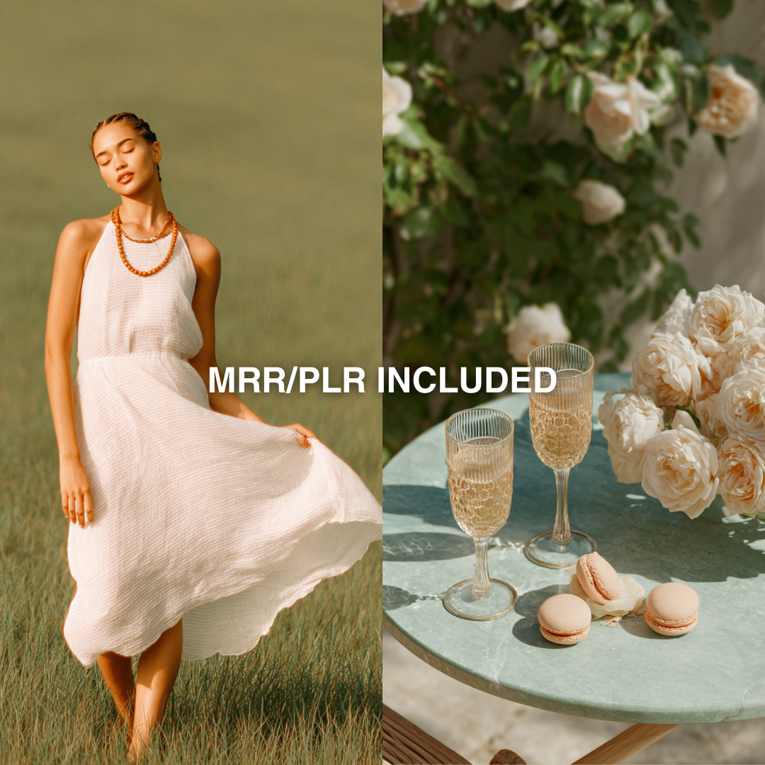 French Bloom MRR PLR | 100+ Luxe AI Stock Images
