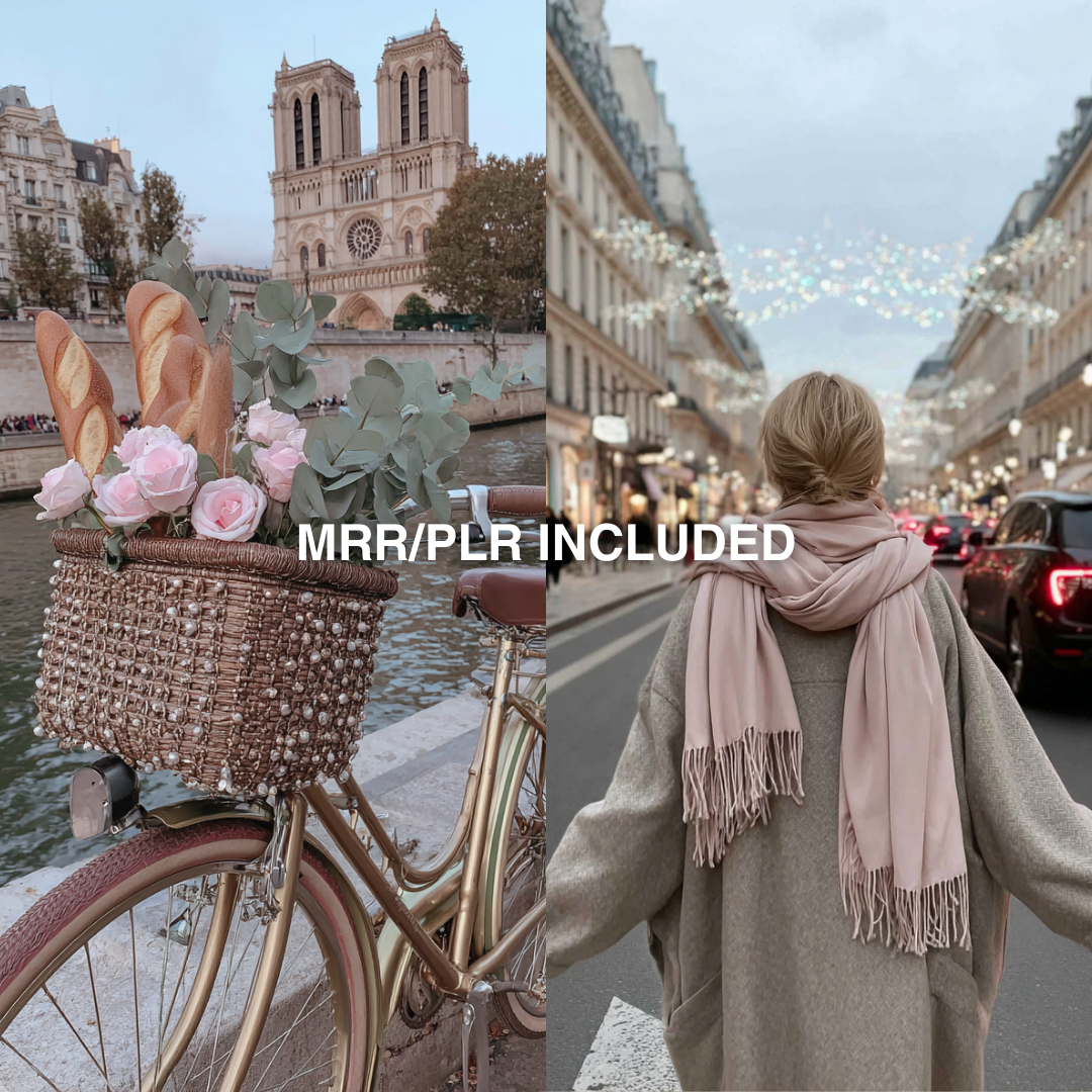 Pastel Paris MRR PLR | AI Stock Images