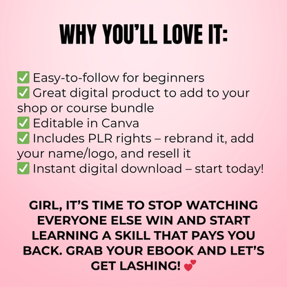 Lash Tech Ebook for Beginners PLR | MRR