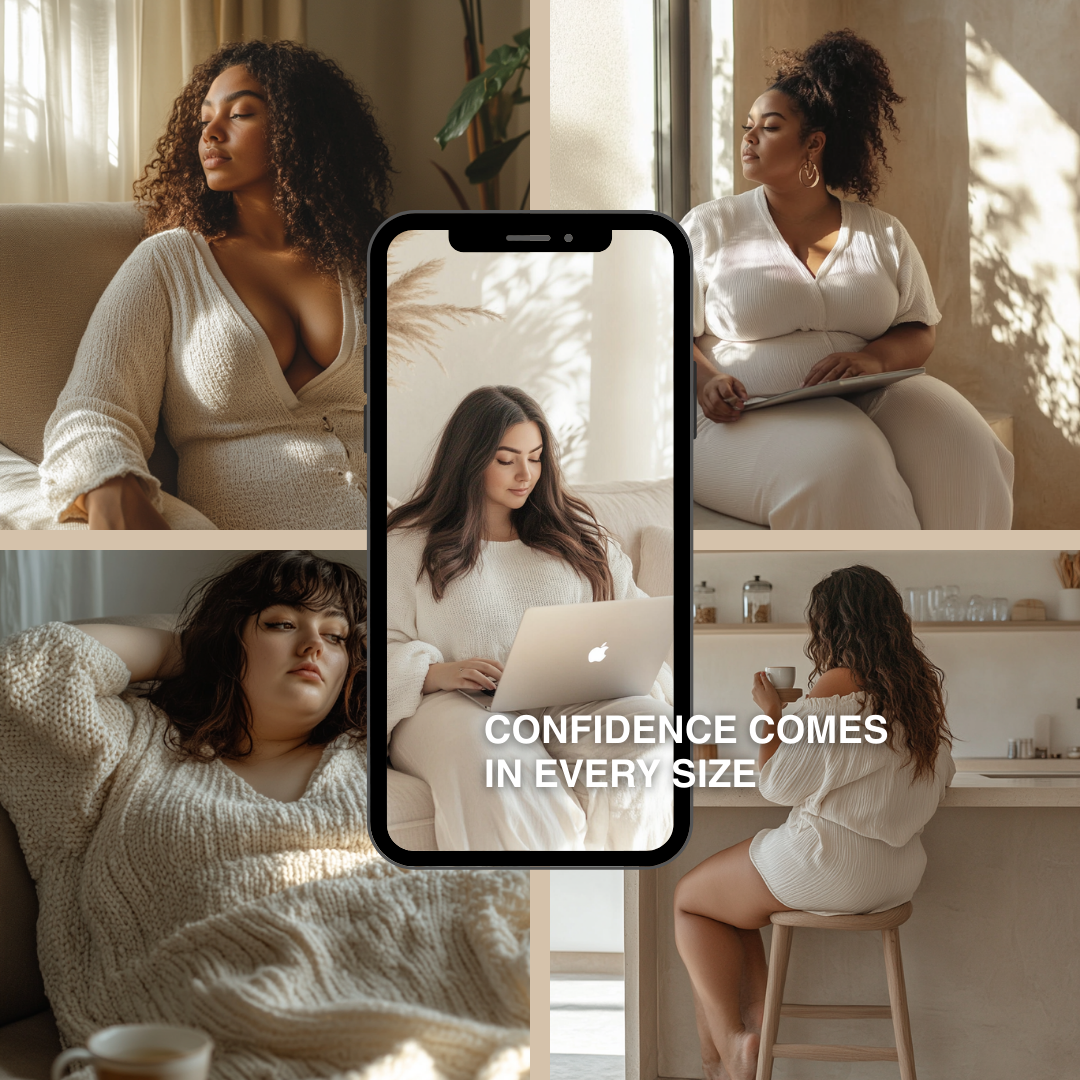 Cozy Plus Size AI Stock Images