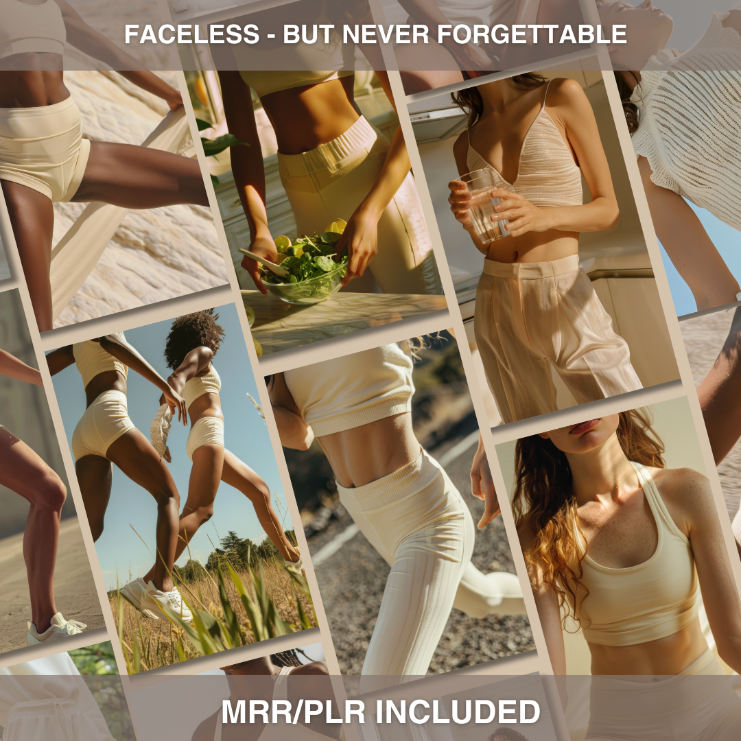 Faceless Fitness MRR PLR | Athleisure & Wellness Stock Image Pack