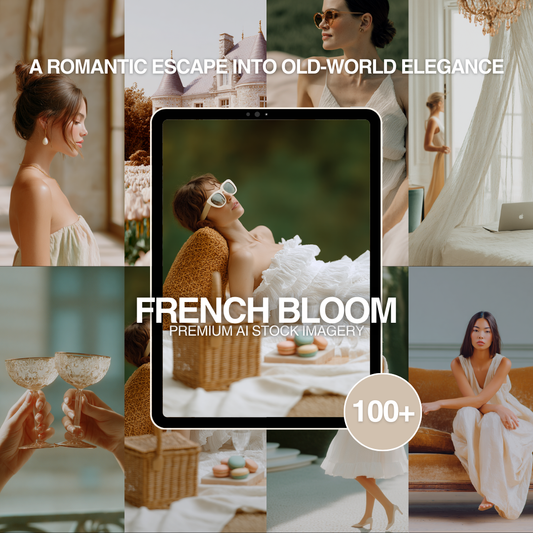 French Bloom MRR PLR | 100+ Luxe AI Stock Images