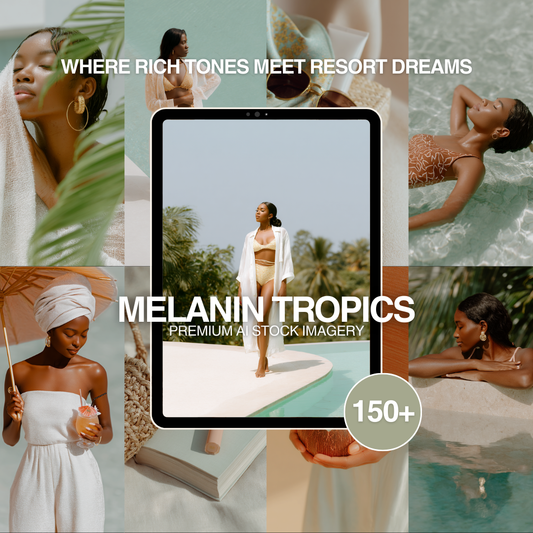 Melanin Tropics MRR PLR | 150+ AI Stock Images