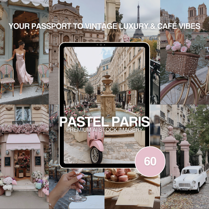 Pastel Paris MRR PLR | AI Stock Images