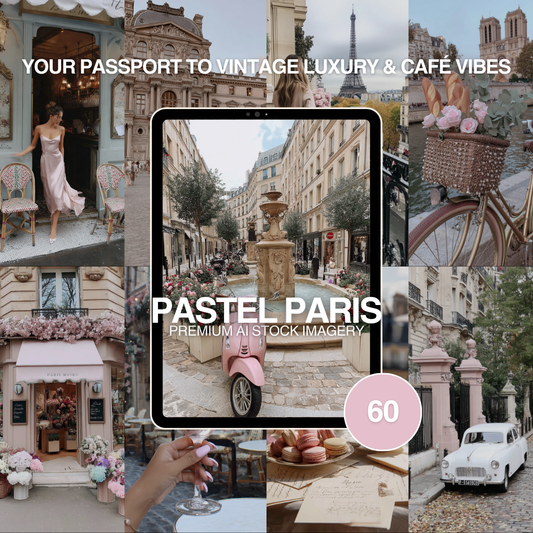 Pastel Paris MRR PLR | AI Stock Images
